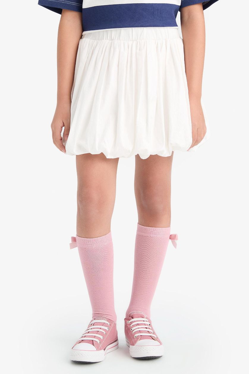 Kız Çocuk - Genç Kız Beyaz Poplin Etek Kız Çocuk