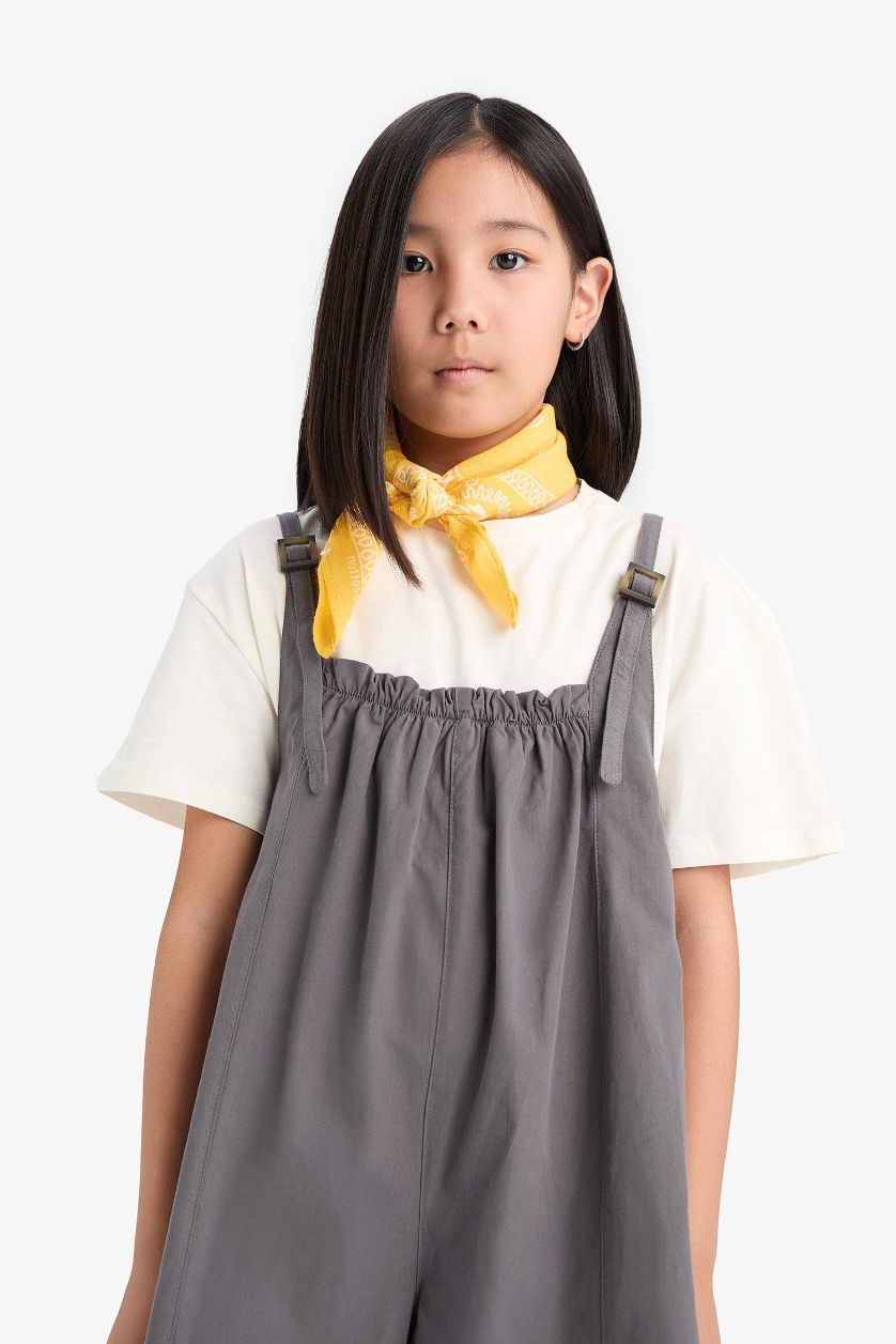 Kız Çocuk - Genç Kız Antrasit Askılı Poplin Tulum Kız Çocuk