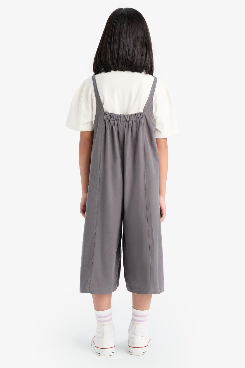 Kız Çocuk - Genç Kız Antrasit Askılı Poplin Tulum Kız Çocuk