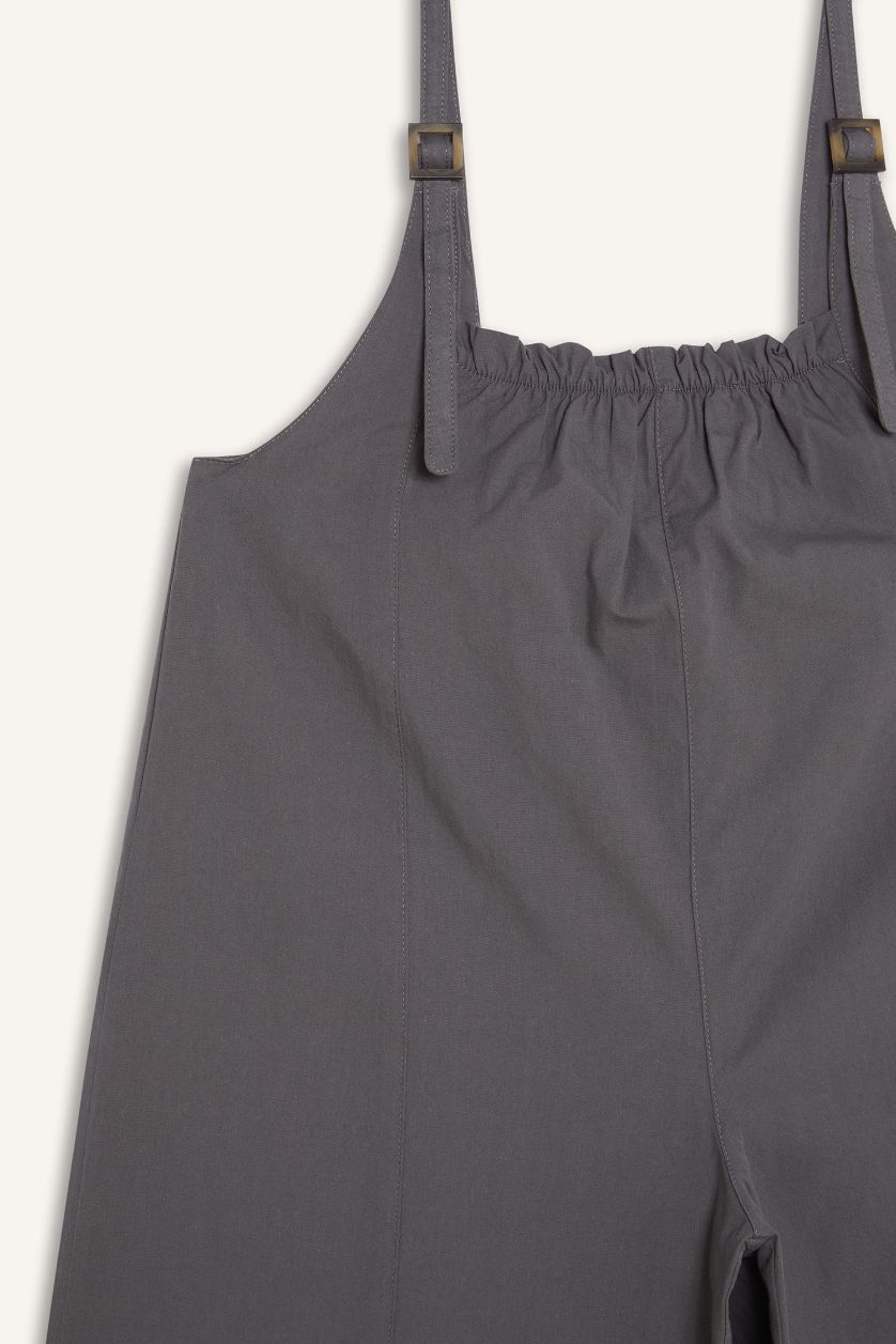 Kız Çocuk - Genç Kız Antrasit Askılı Poplin Tulum Kız Çocuk