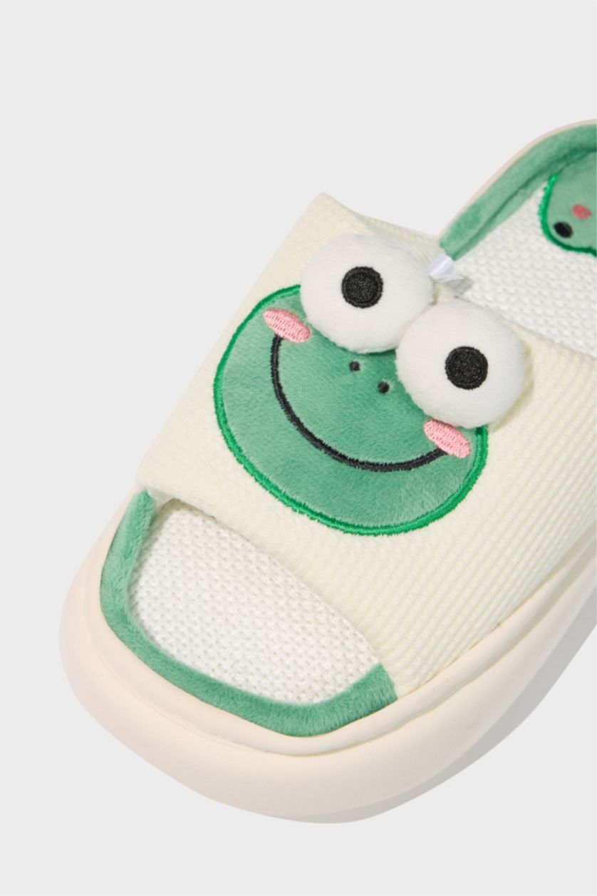 نساء أخضر شبشب بيت نسائي بكعب مسطح