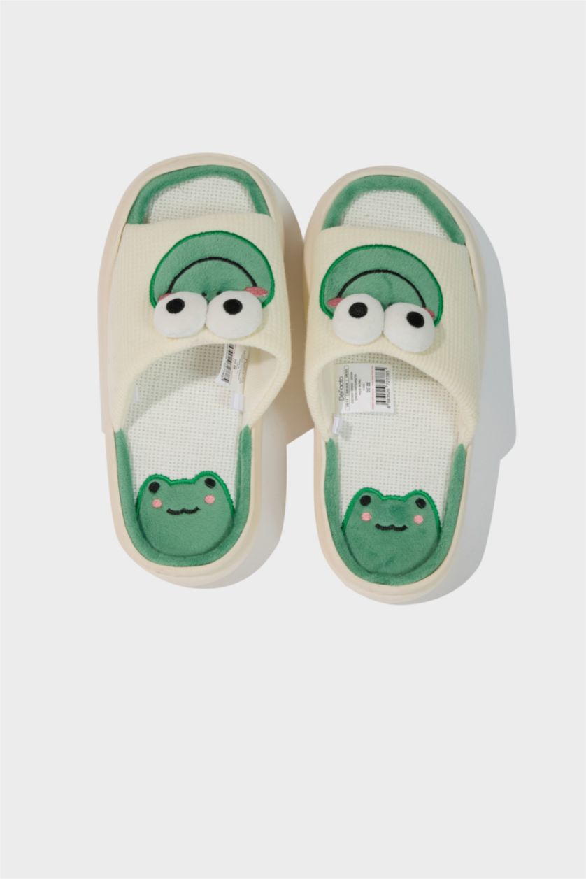 نساء أخضر شبشب بيت نسائي بكعب مسطح