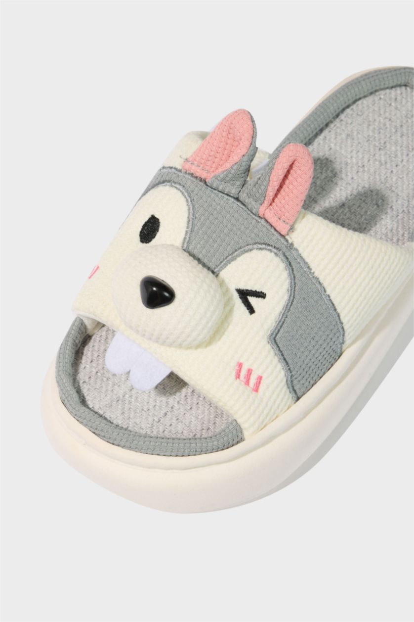 Kadın Karma Kadın Tavşan Figürlü Düz Taban Ev Terliği