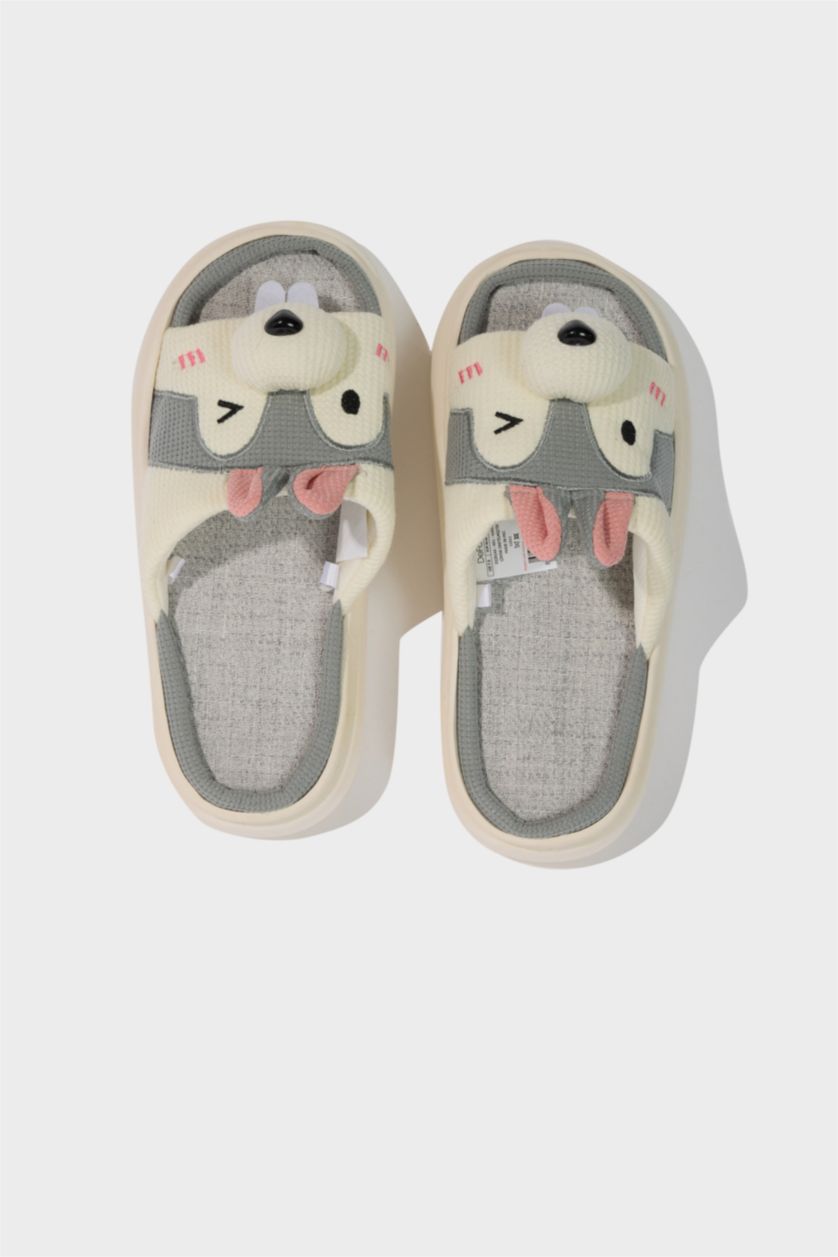 Kadın Karma Kadın Tavşan Figürlü Düz Taban Ev Terliği