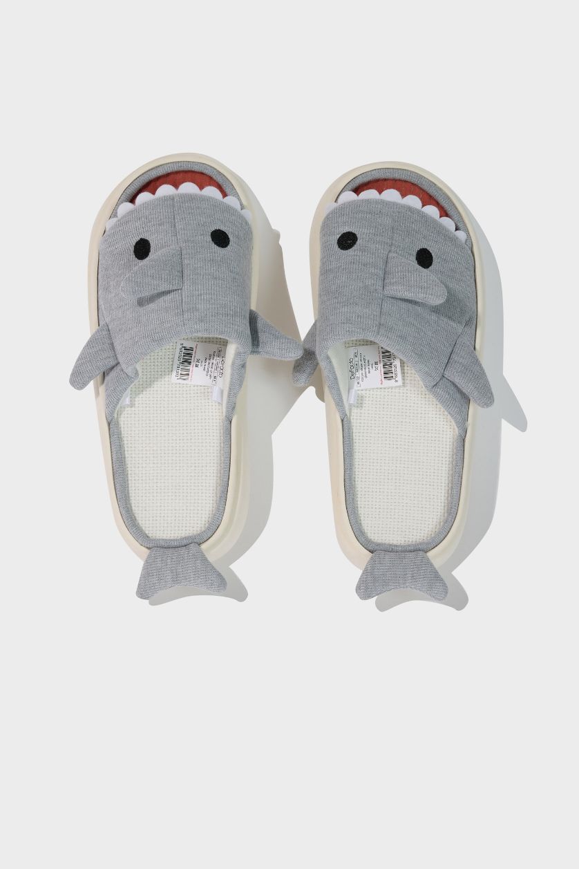 Man Light Grey Man Flat Sole Home Slippers