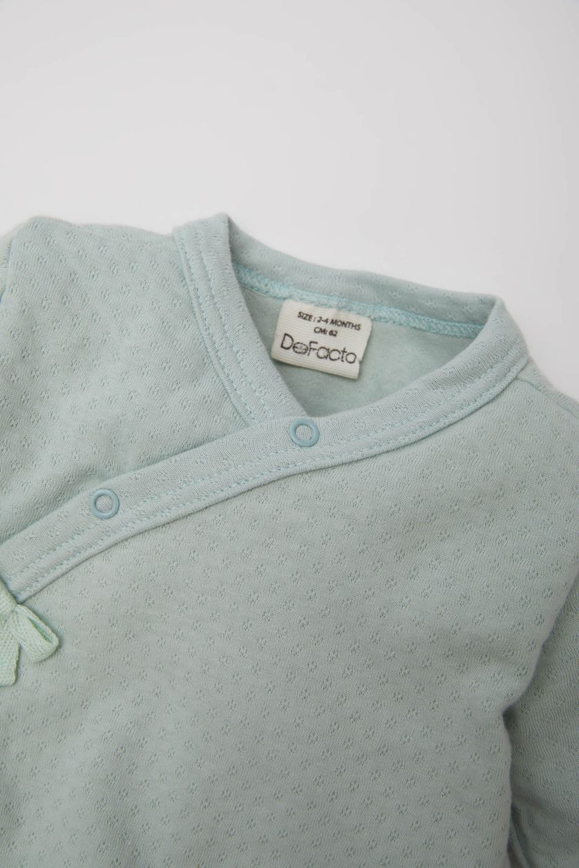 Kız Bebek Mint Çıtçıtlı Uzun Kollu Tulum Kız Bebek Yenidoğan