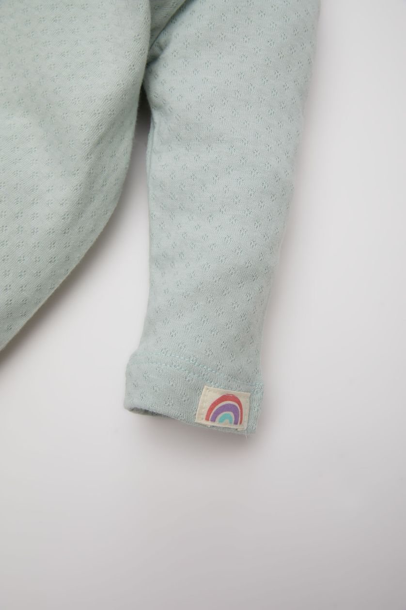 Kız Bebek Mint Çıtçıtlı Uzun Kollu Tulum Kız Bebek Yenidoğan