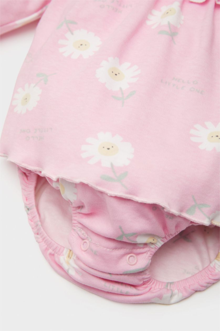 BÉBÉ FILLE Rose Clair Ensemble de Robe fleurie à manches longues avec chaussettes pour bébé fille