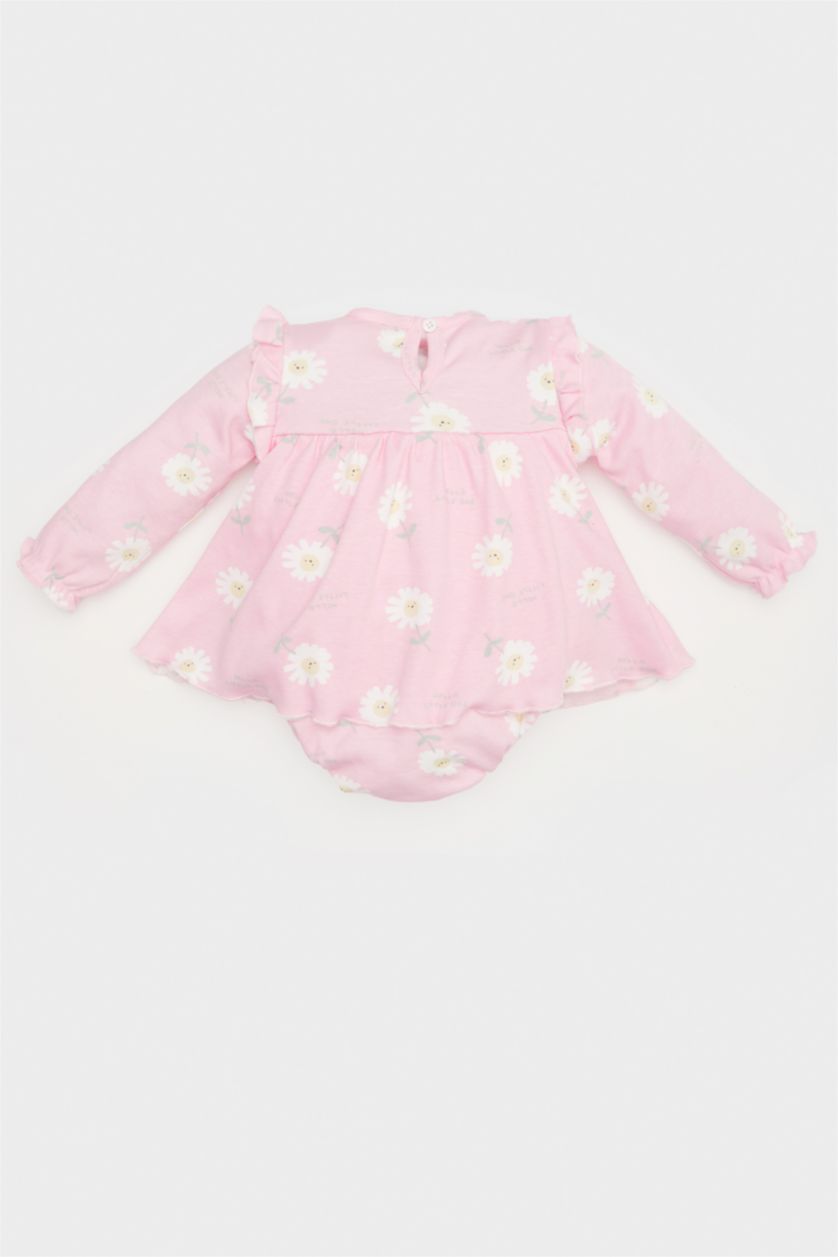 BÉBÉ FILLE Rose Clair Ensemble de Robe fleurie à manches longues avec chaussettes pour bébé fille