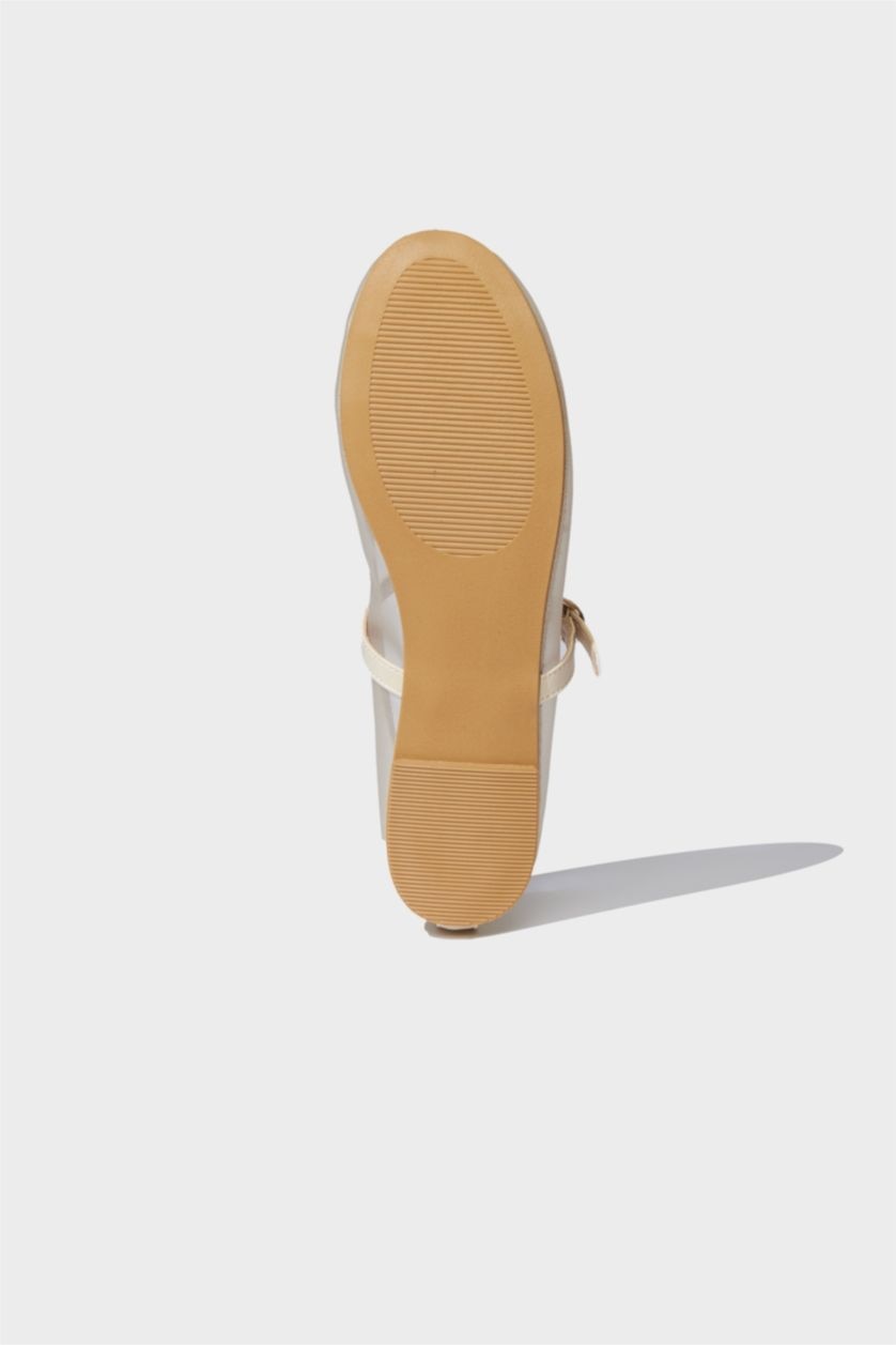 Kadın Bej Kadın Tek Bantlı Düz Taban Babet