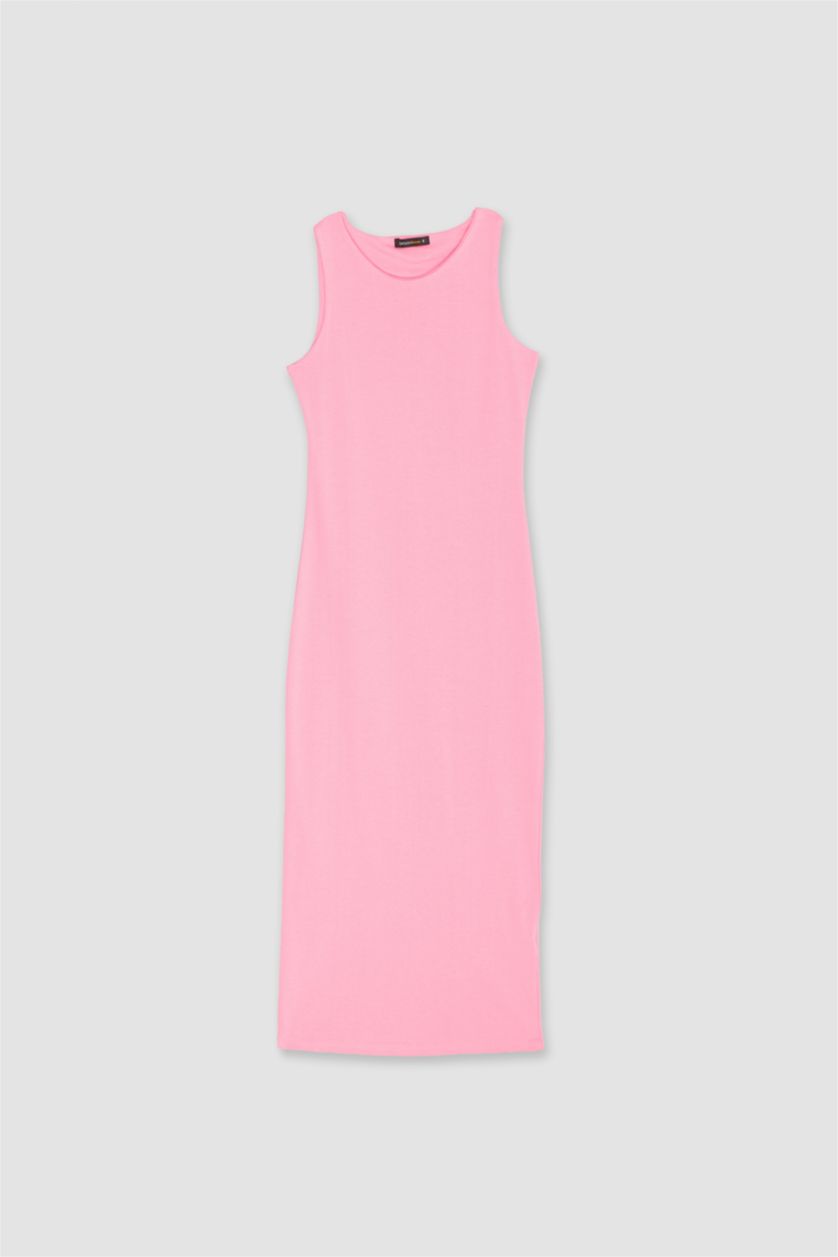 WOMAN Pink Bodycon Crew Neck Camisole Maxi Dress