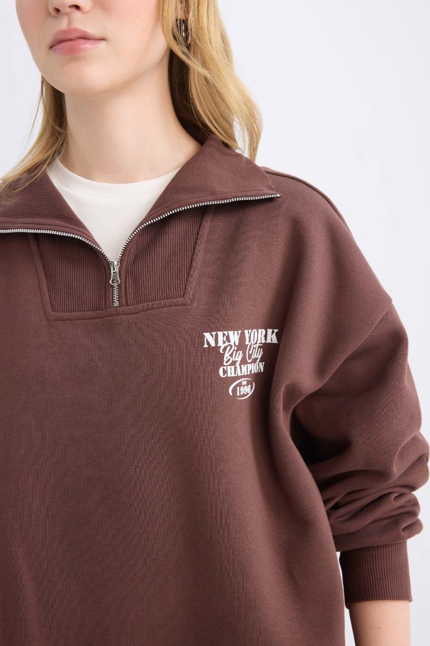 نساء بني سويت شيرت سامبل واسع