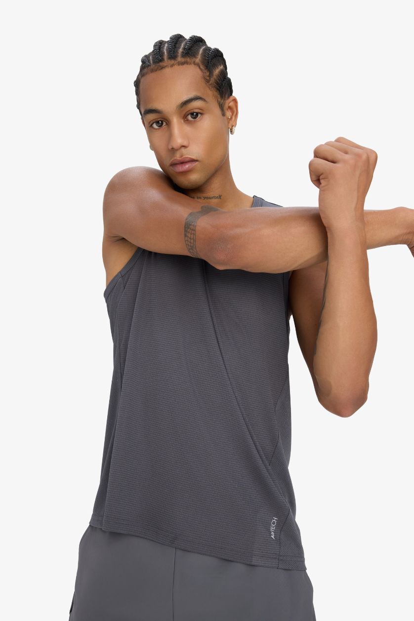 MAN Anthracite DeFactoFit Slim Fit Crew Neck Sports Tank Top