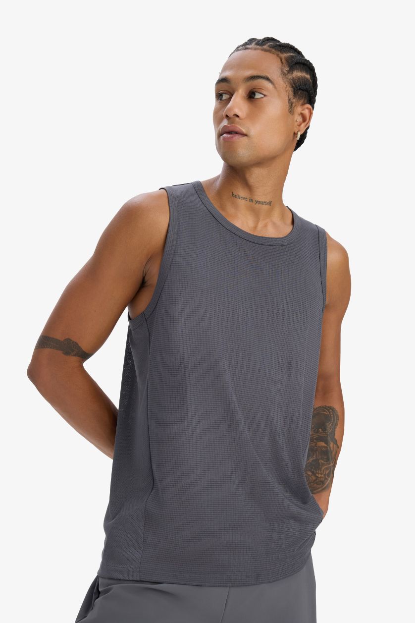 MAN Anthracite DeFactoFit Slim Fit Crew Neck Sports Tank Top