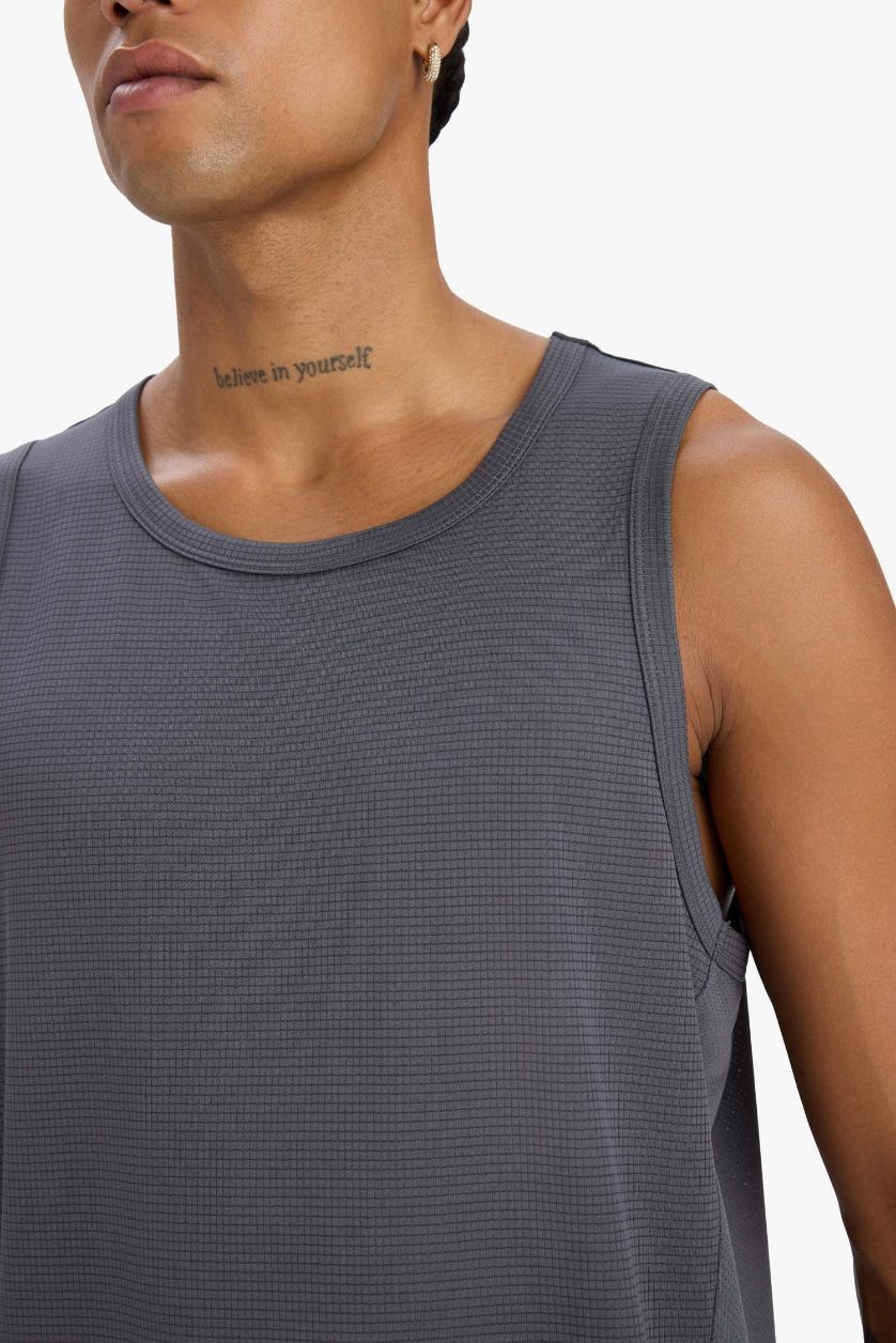 MAN Anthracite DeFactoFit Slim Fit Crew Neck Sports Tank Top