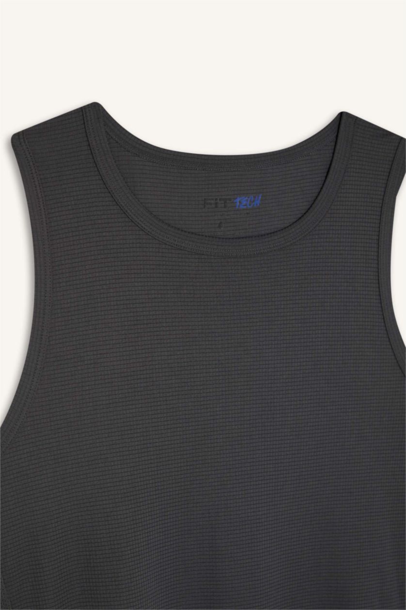 MAN Anthracite DeFactoFit Slim Fit Crew Neck Sports Tank Top