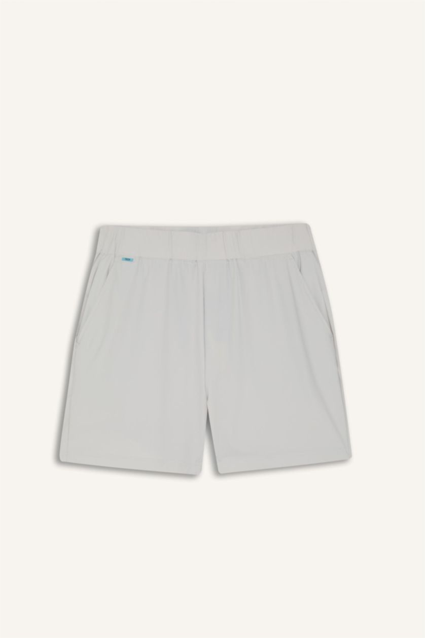 Man Light Grey DeFactoFit Standard Fit Sports Shorts