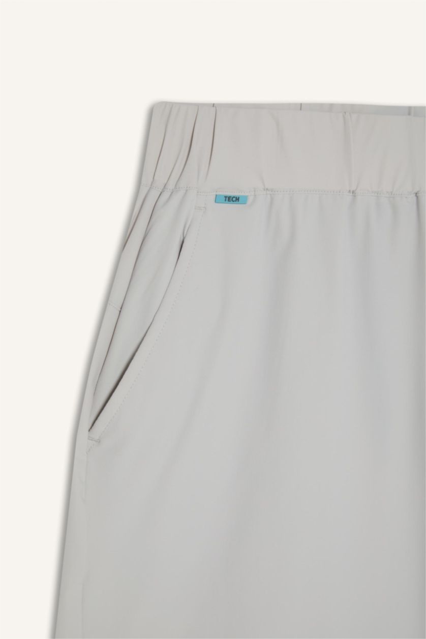 Man Light Grey DeFactoFit Standard Fit Sports Shorts