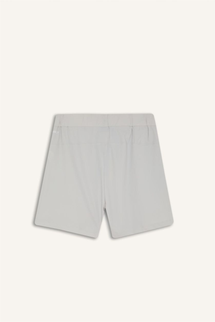 Man Light Grey DeFactoFit Standard Fit Sports Shorts
