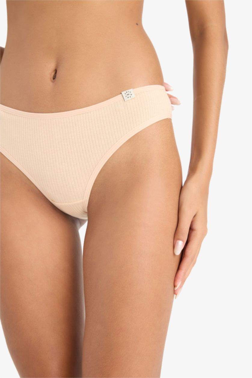 نساء بني فاتح عبوة كلوت سليب مضلع من 3 قطع