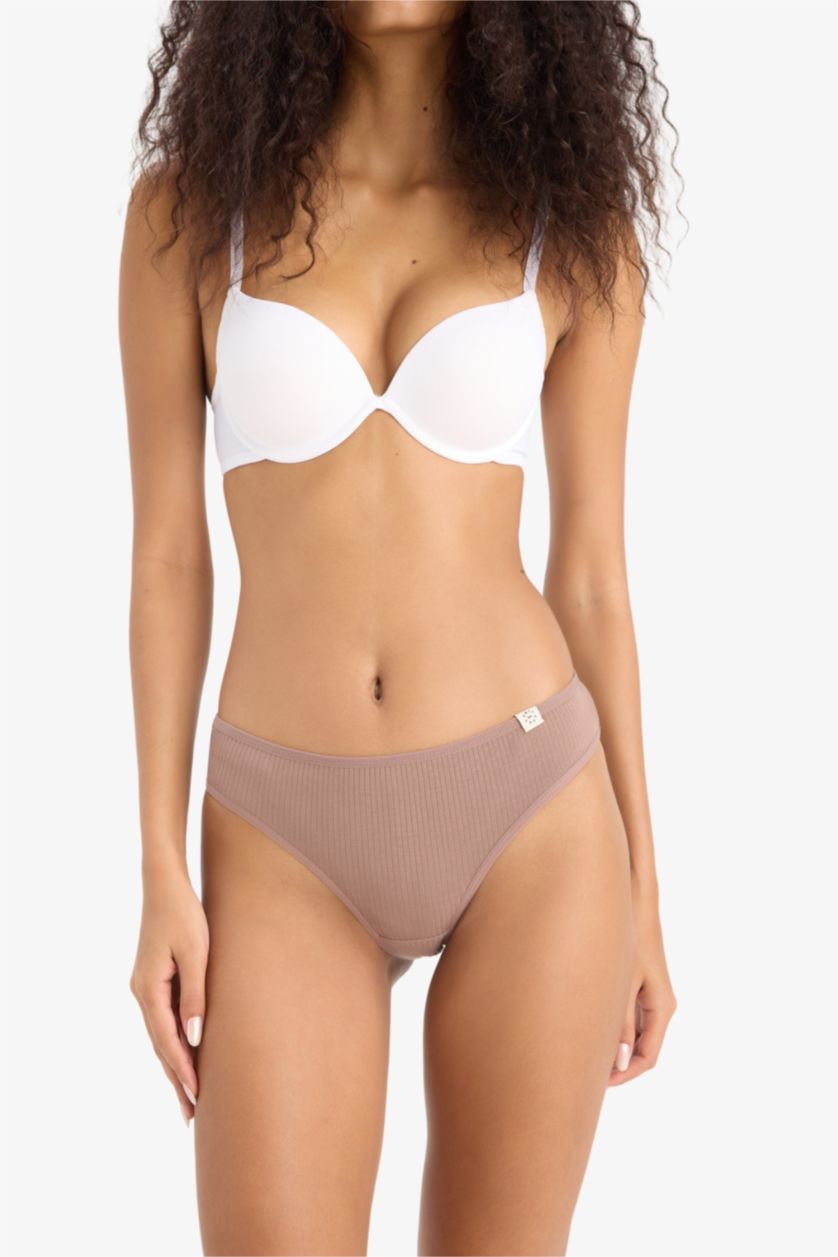 نساء بني فاتح عبوة كلوت سليب مضلع من 3 قطع