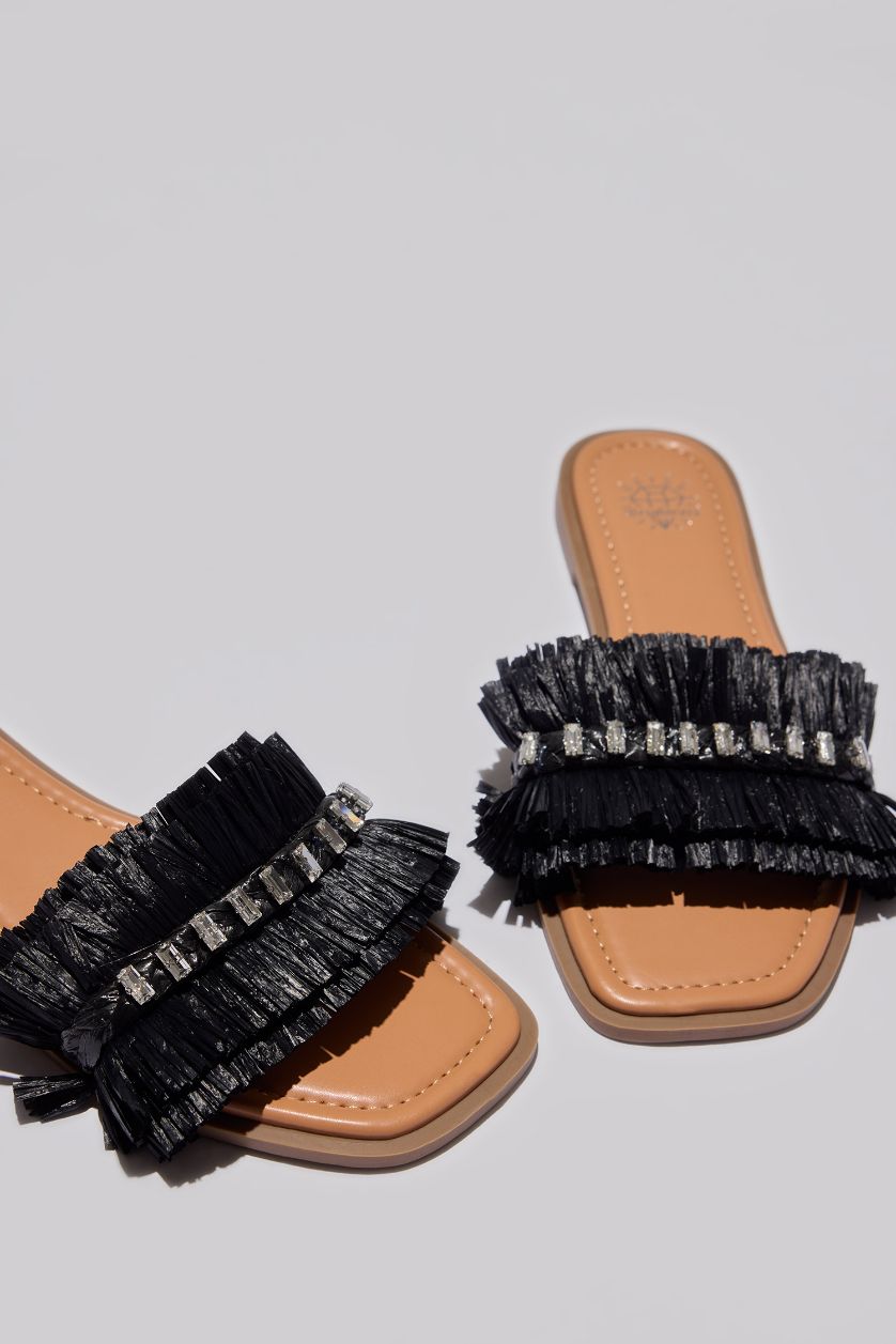 نساء أسود شبشب نسائي بكعب مسطح