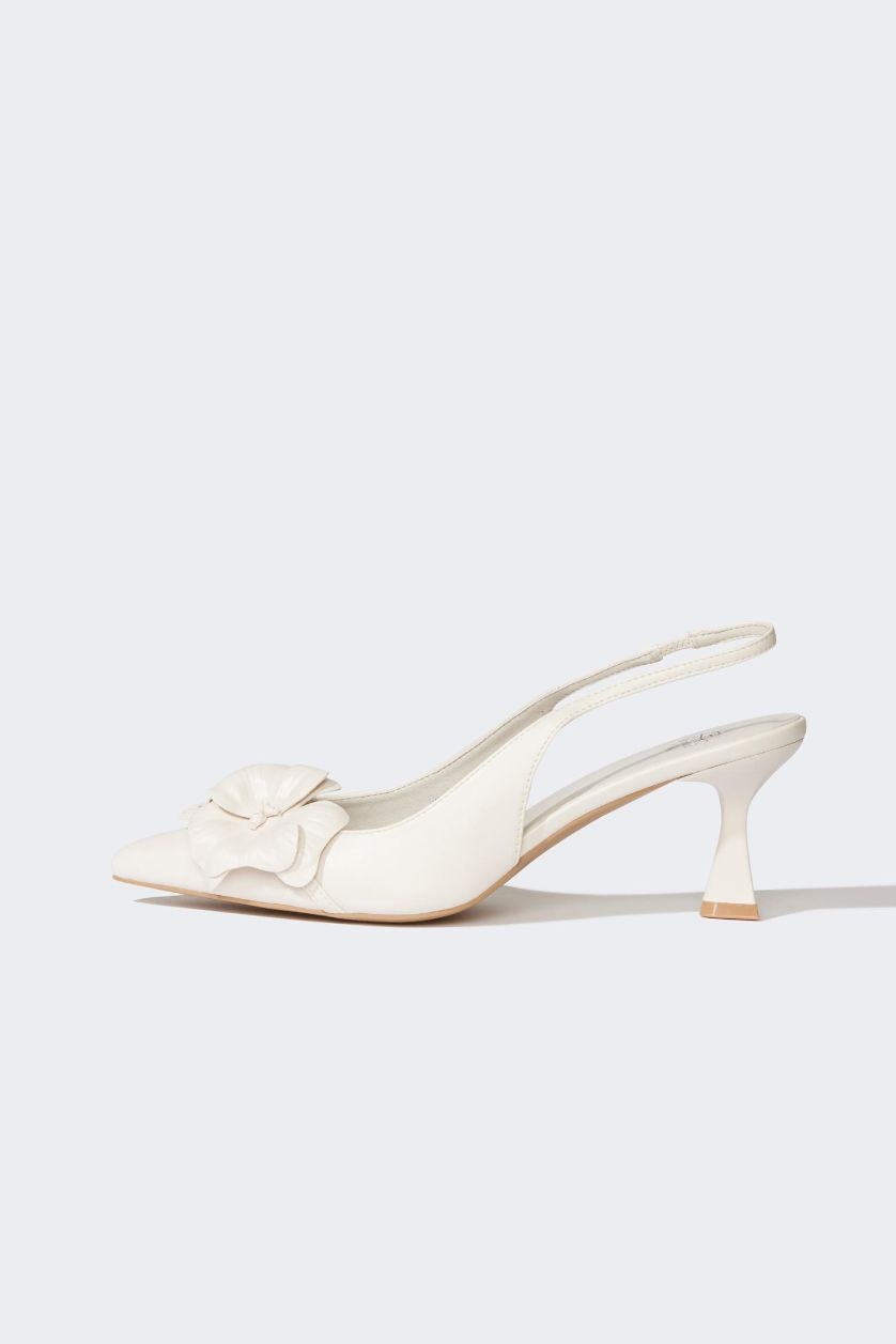 WOMAN White Woman Faux Leather Heeled Sandals