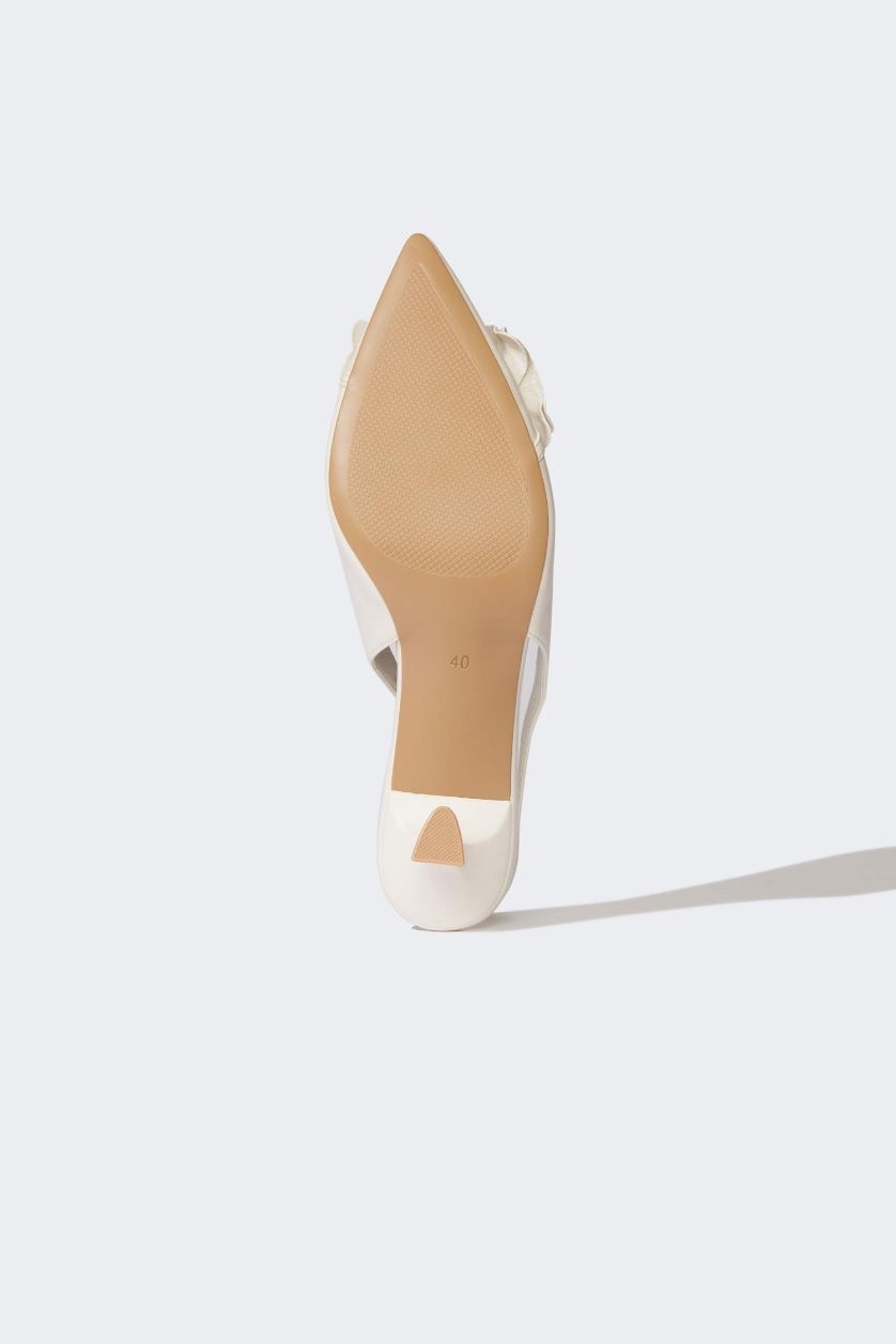 WOMAN White Woman Faux Leather Heeled Sandals