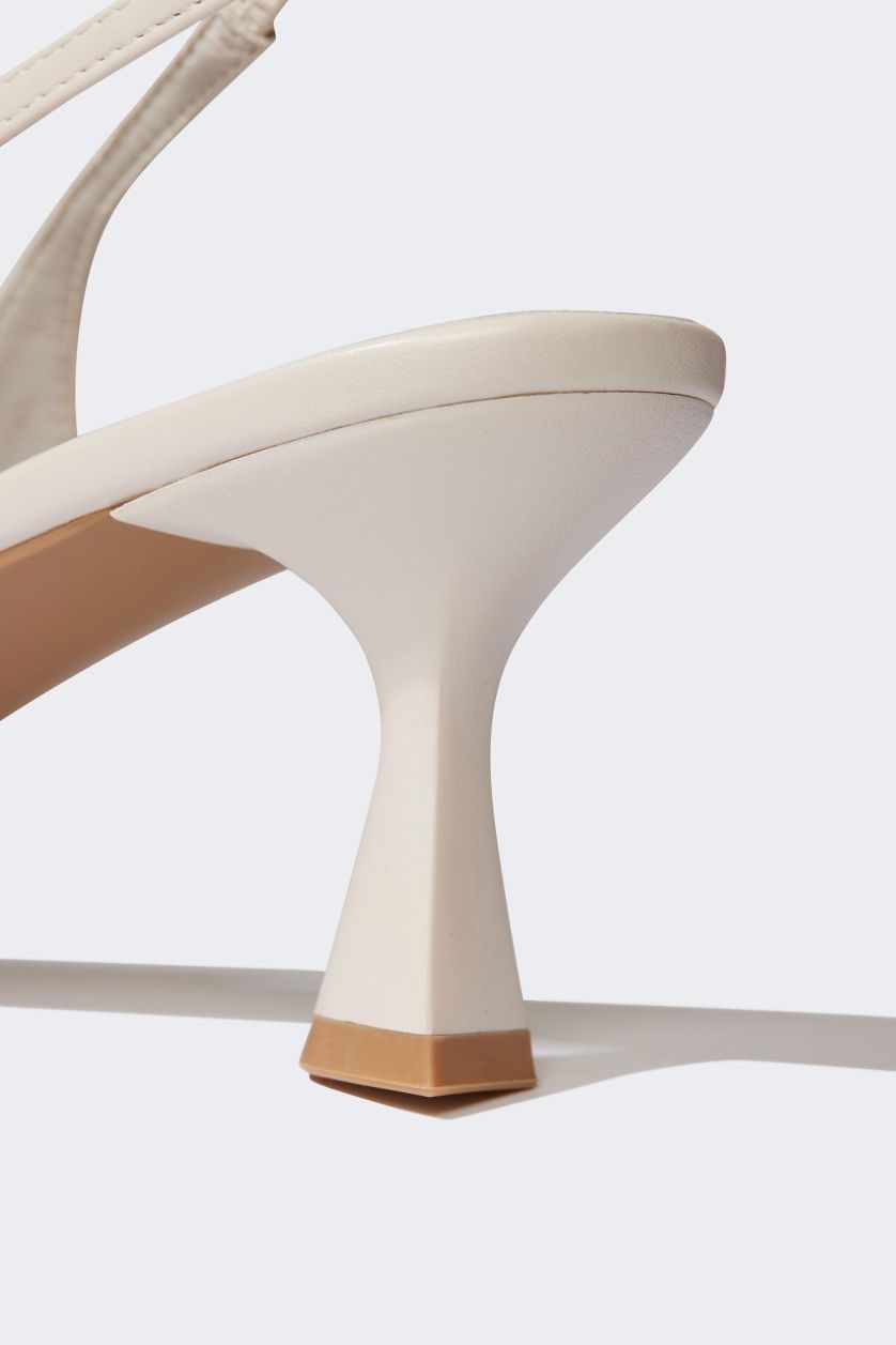 WOMAN White Woman Faux Leather Heeled Sandals