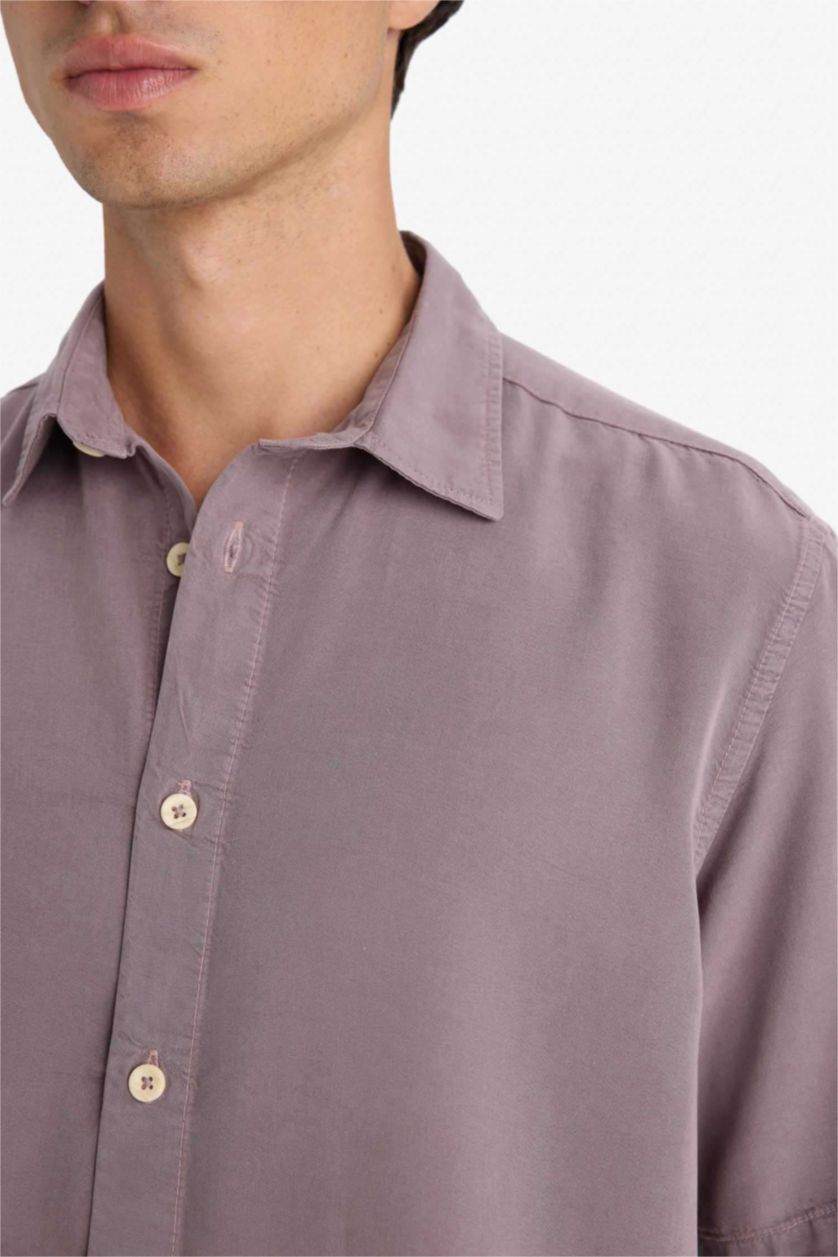 Man Grey Regular Fit Short Sleeve Shirt