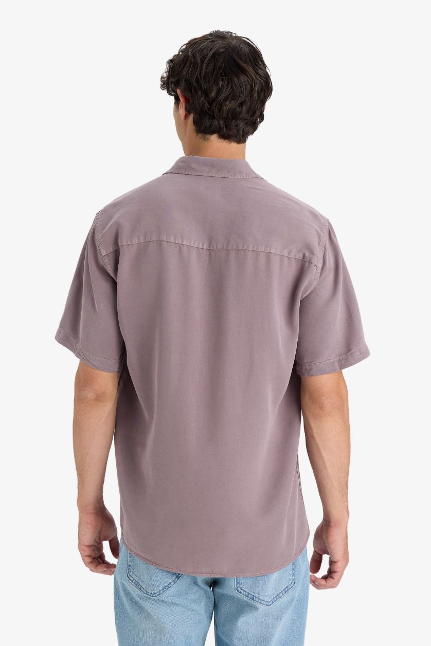 Man Grey Regular Fit Short Sleeve Shirt