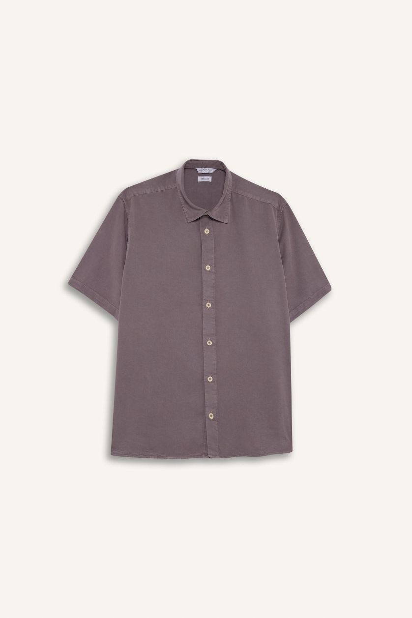 Man Grey Regular Fit Short Sleeve Shirt