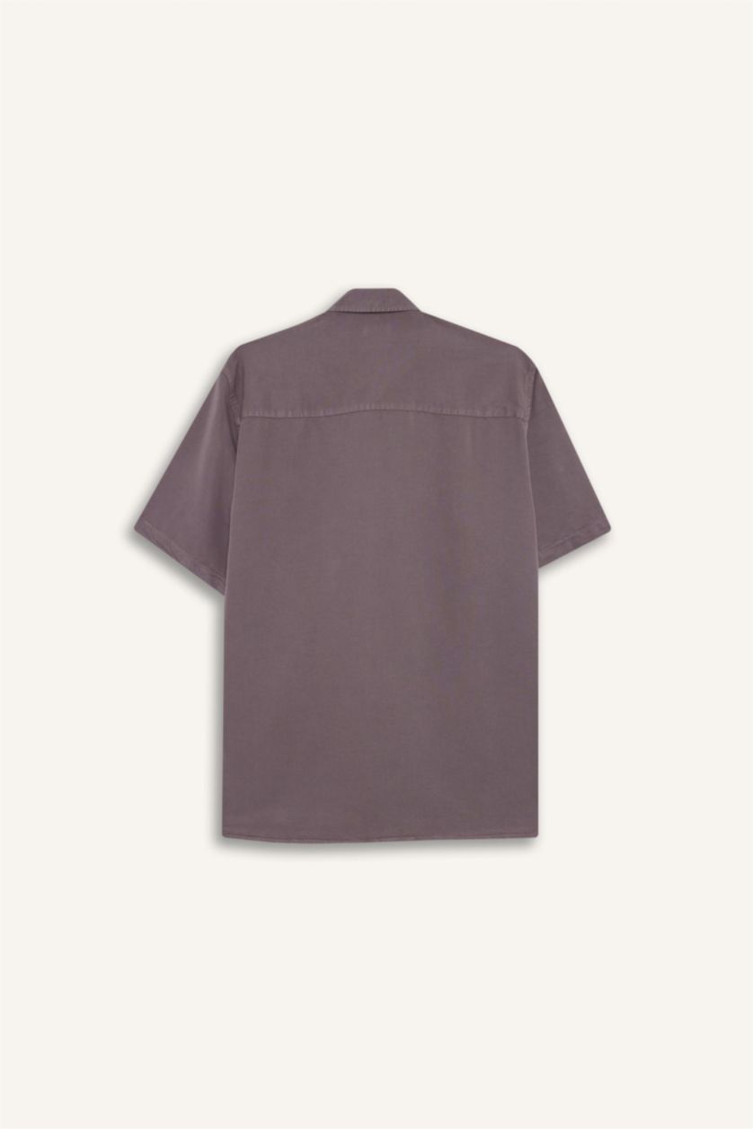 Man Grey Regular Fit Short Sleeve Shirt