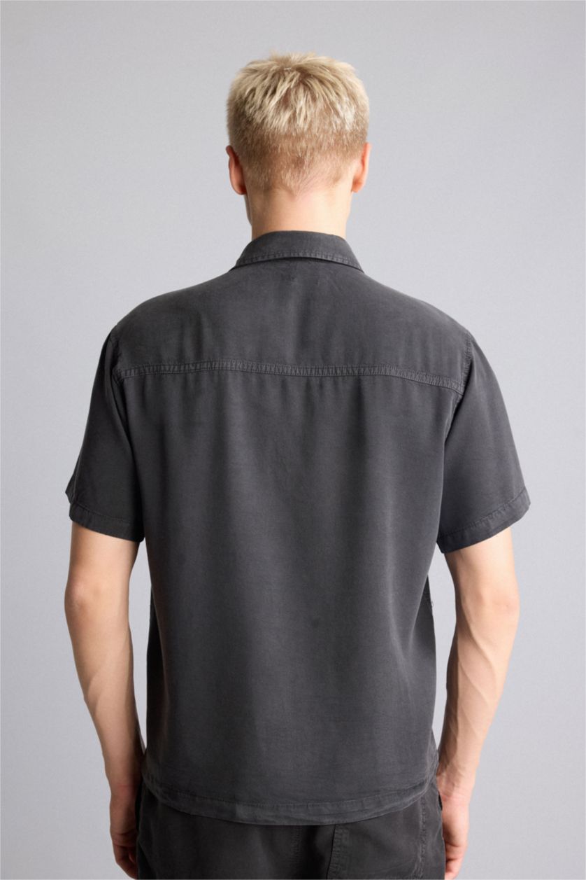 MAN Anthracite Regular Fit Sensual Short Sleeve Shirt