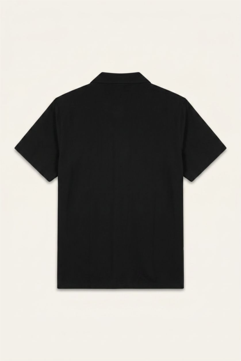 Men Black Regular Fit Short Sleeve Shirt