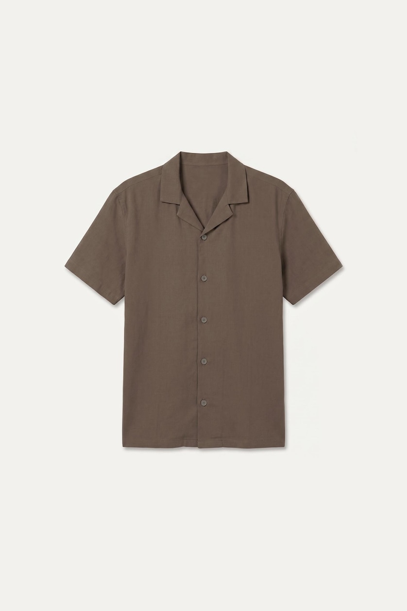 رجال كاكي Regular Fit Short Sleeve Shirt