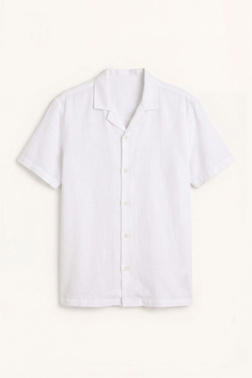 Men White Regular Fit Short Sleeve Shirt