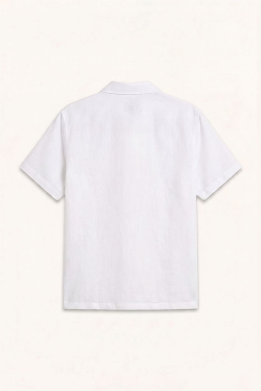 Men White Regular Fit Short Sleeve Shirt