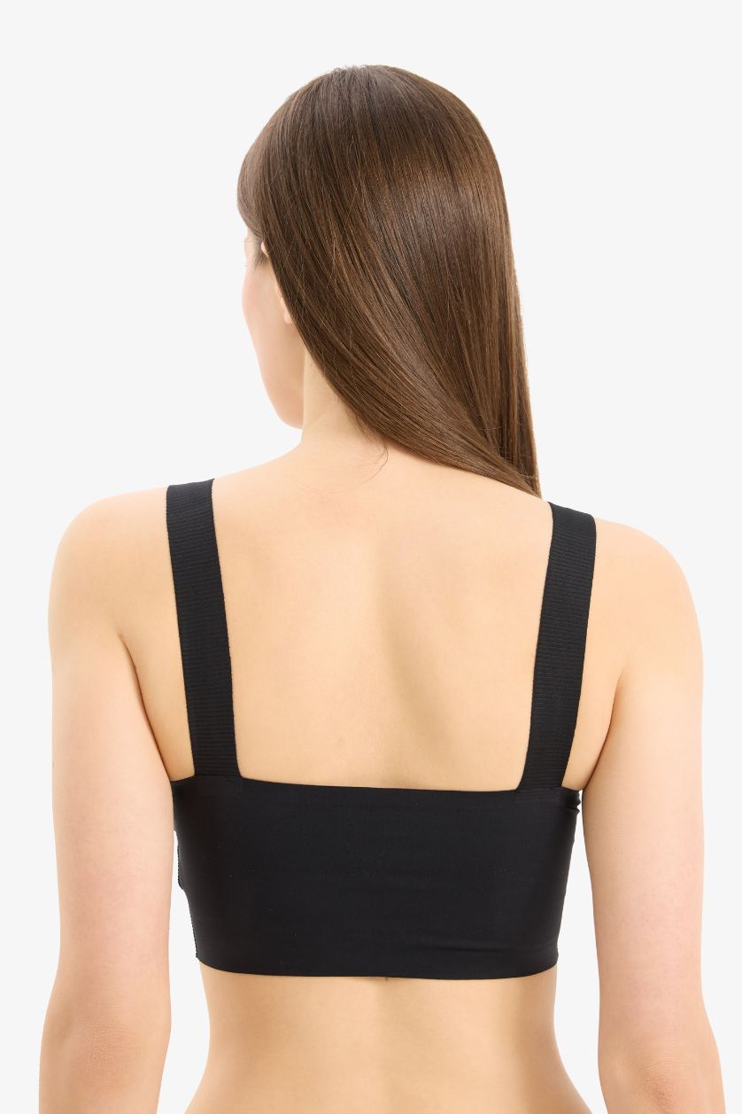 Kadın Siyah V Yaka Sporcu Bra