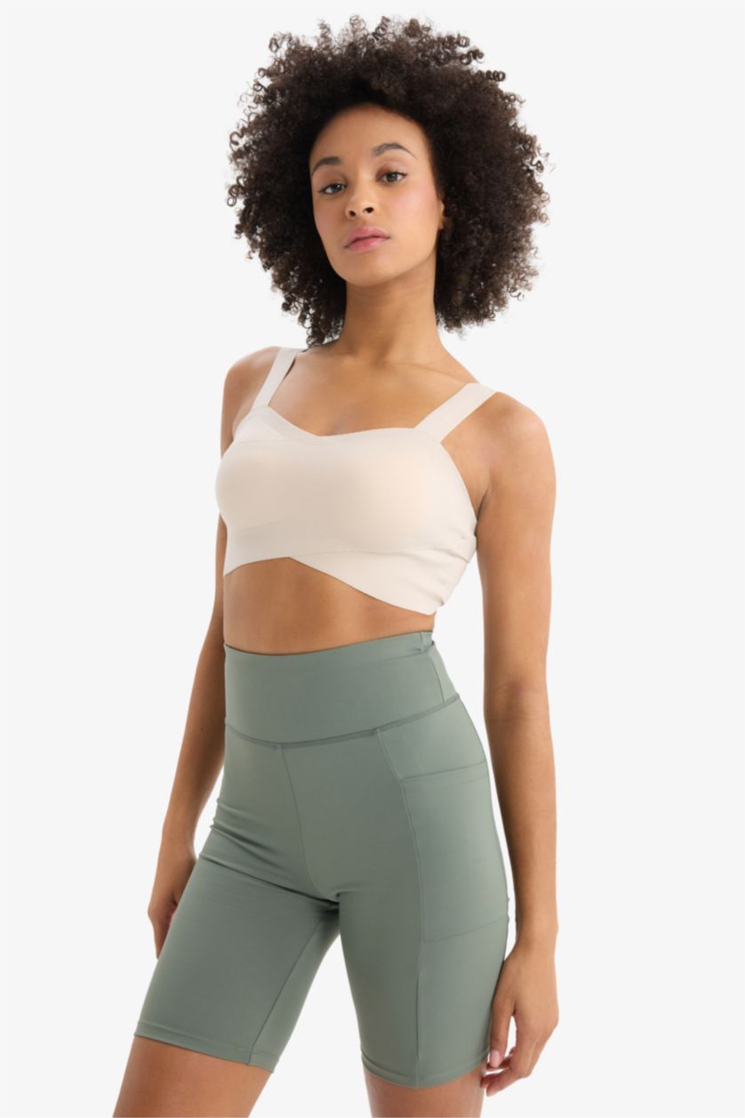 Kadın Taş V Yaka Sporcu Bra