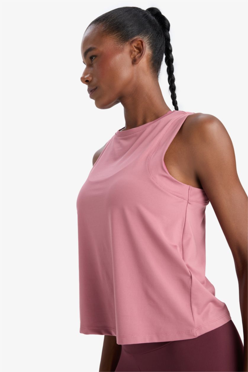 Woman Bordeaux DeFactoFit Regular Fit Crew Neck Sports Tank Top