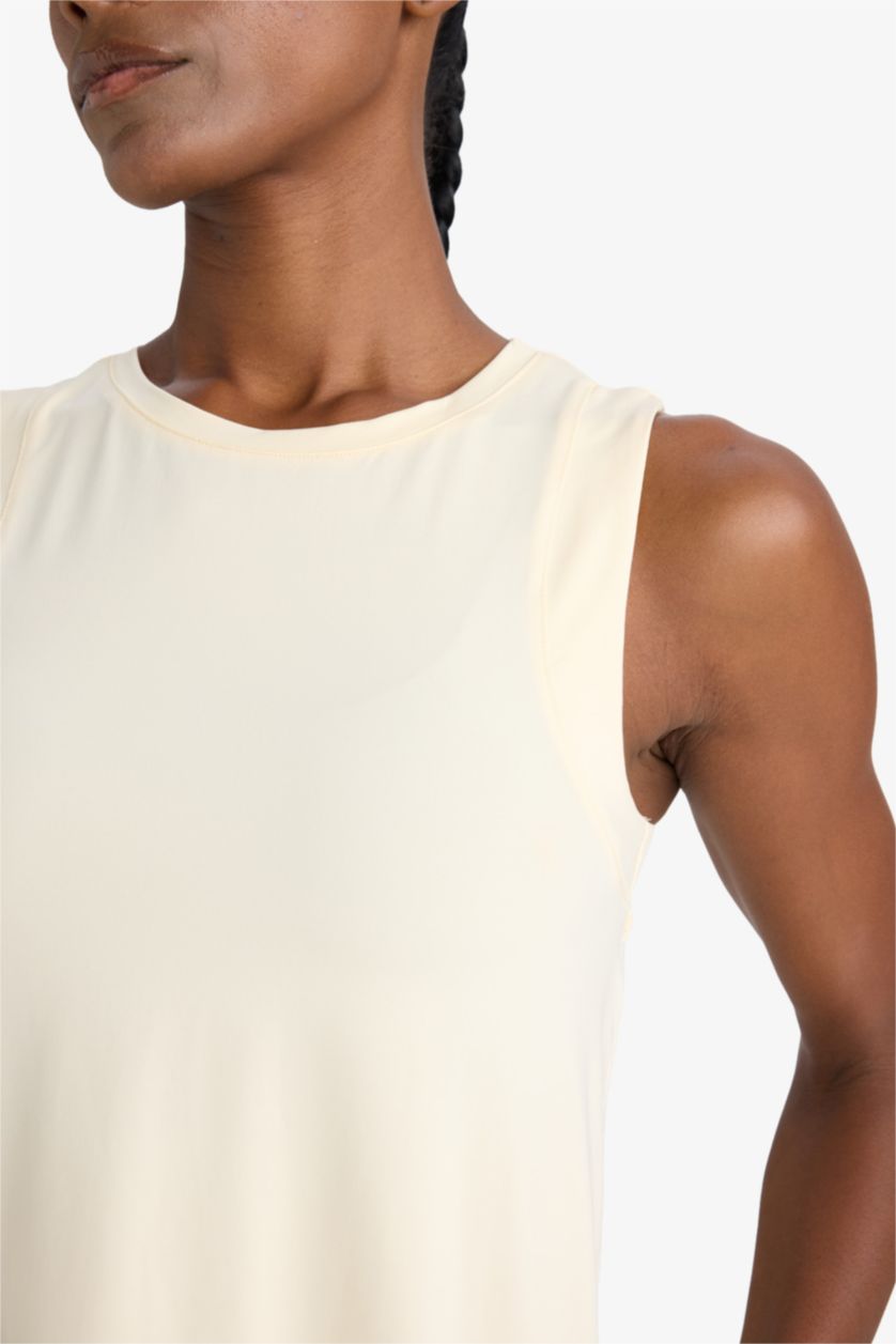 Kadın Açık Sarı Regular Fit Bisiklet Yaka Sporcu Atlet