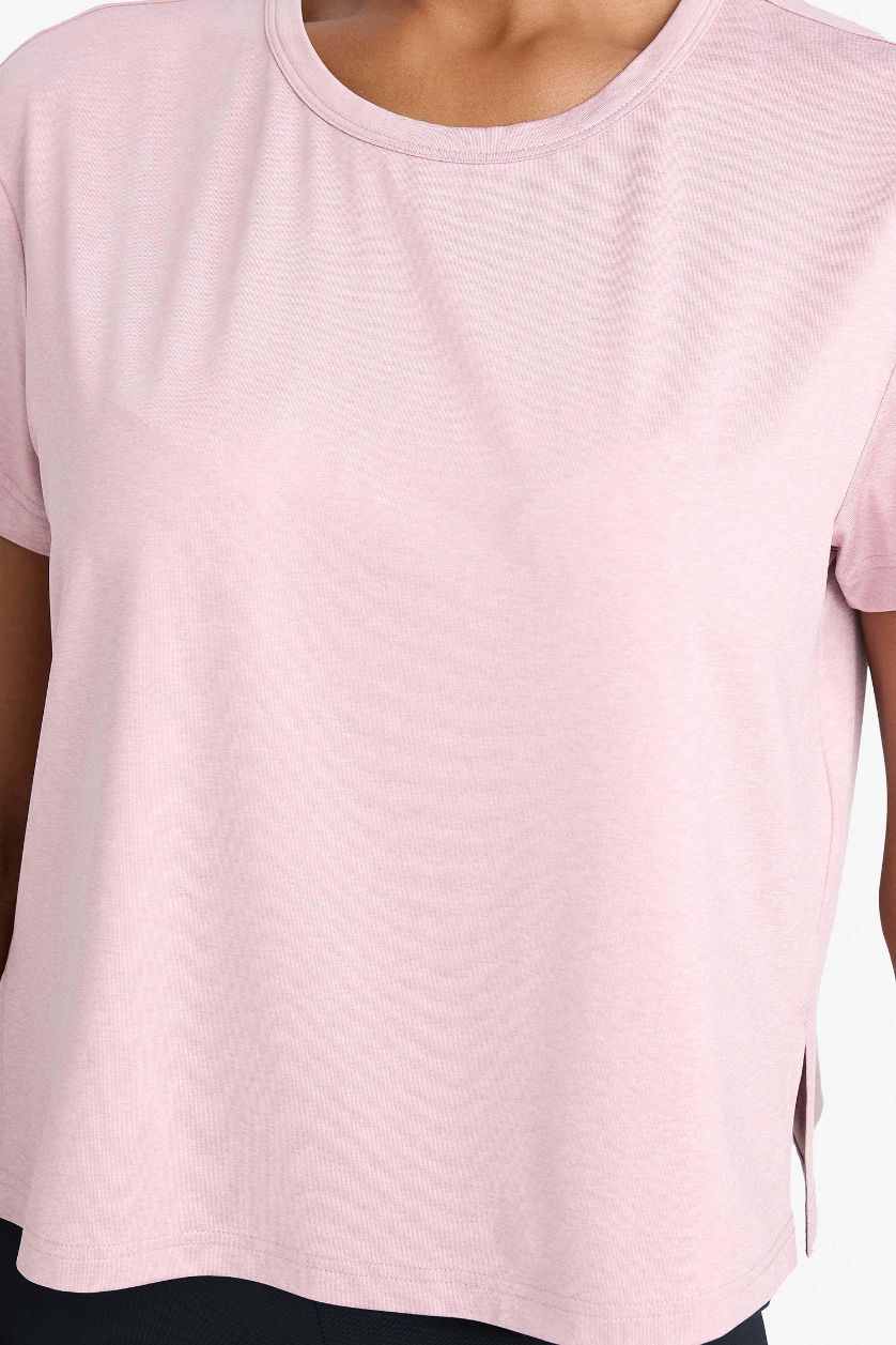 Kadın Açık Gülkurusu Bisiklet Yaka Sporcu Kısa Kollu Tişört