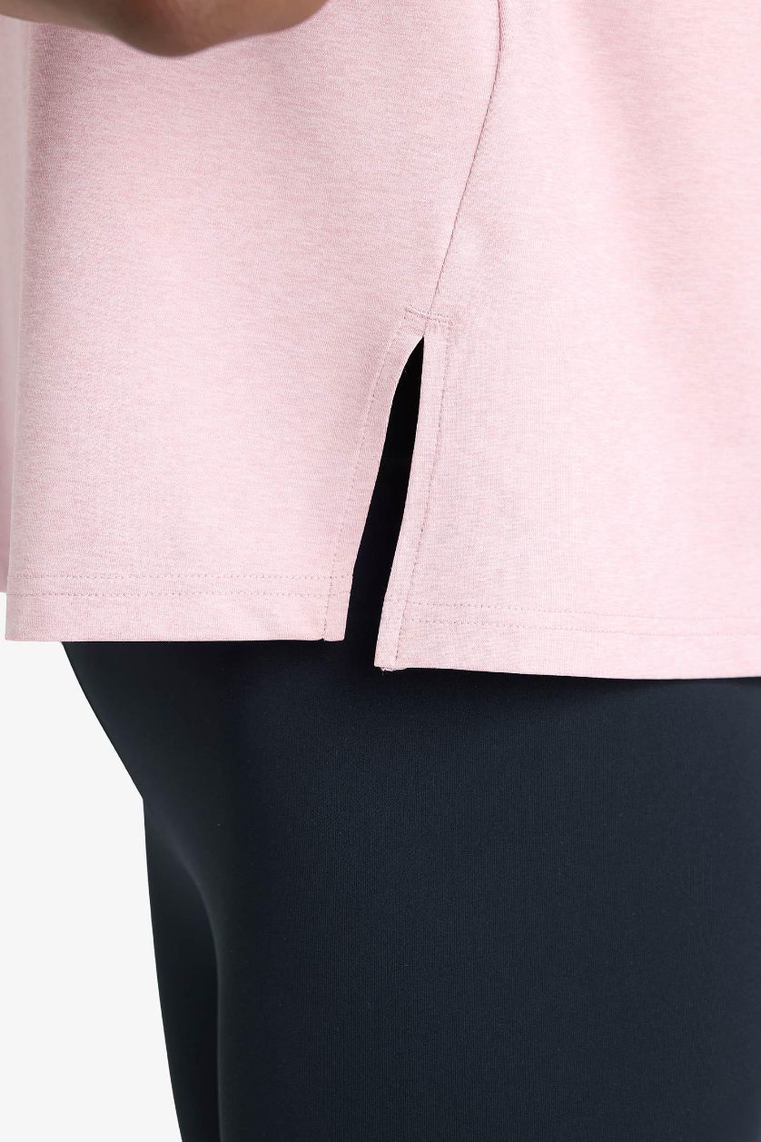 Kadın Açık Gülkurusu Bisiklet Yaka Sporcu Kısa Kollu Tişört