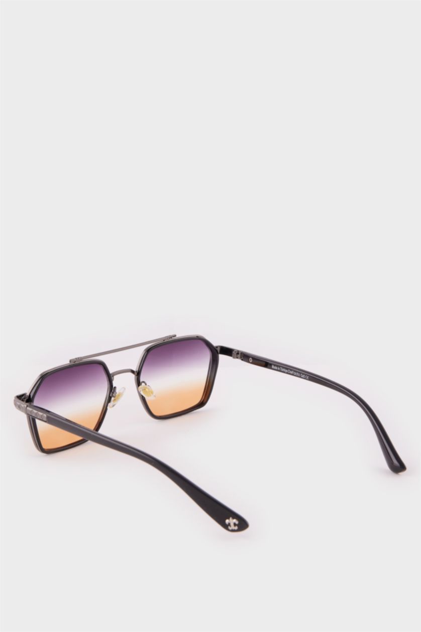 Kadın Siyah Kadın Altıgen Metal Güneş Gözlüğü