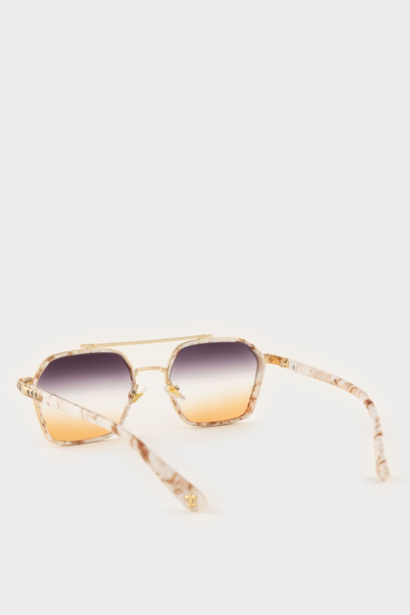 Kadın Karma Kadın Altıgen Metal Güneş Gözlüğü