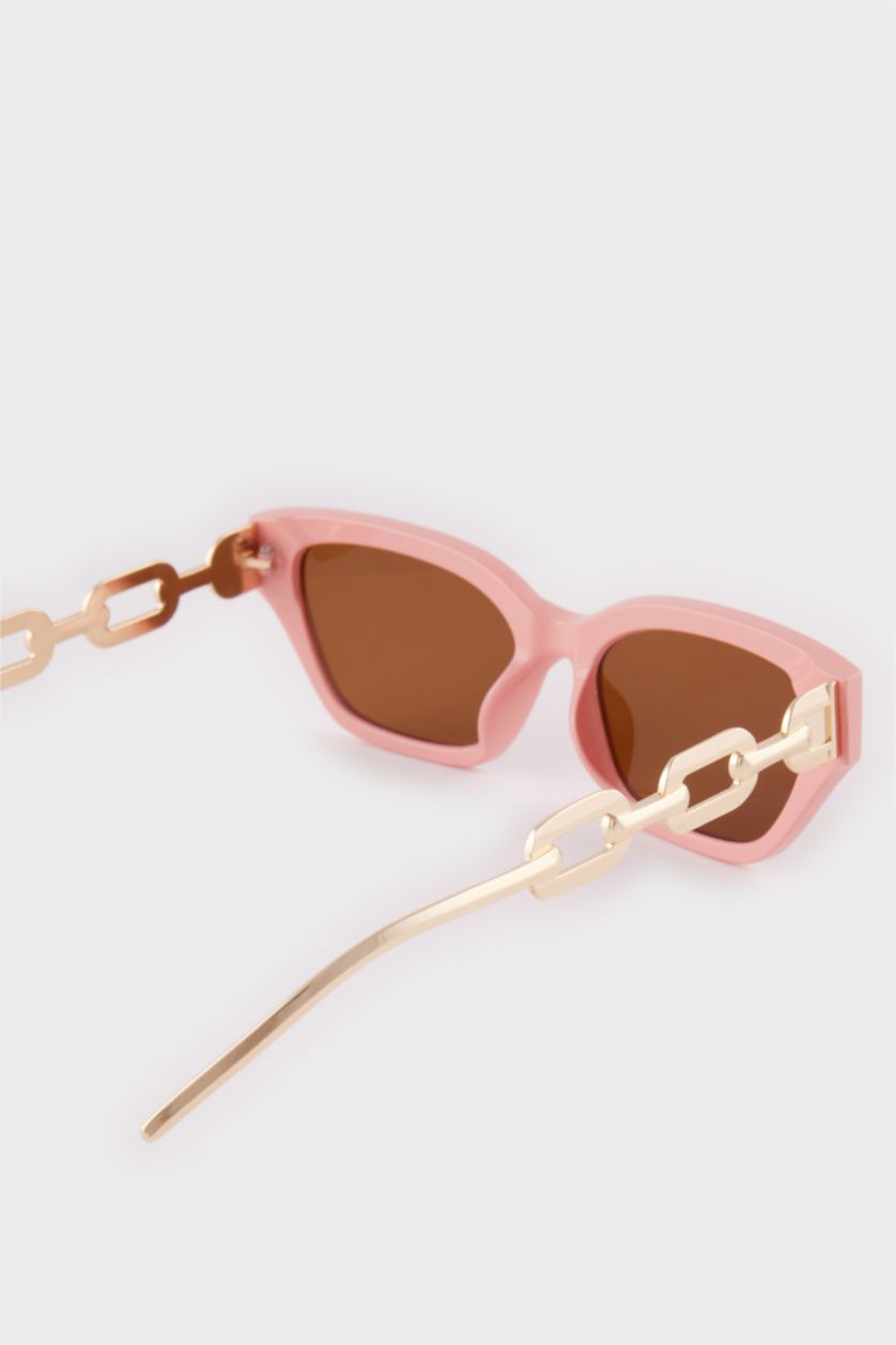 Kadın Pembe Kadın Kedi Gözü Metal Güneş Gözlüğü