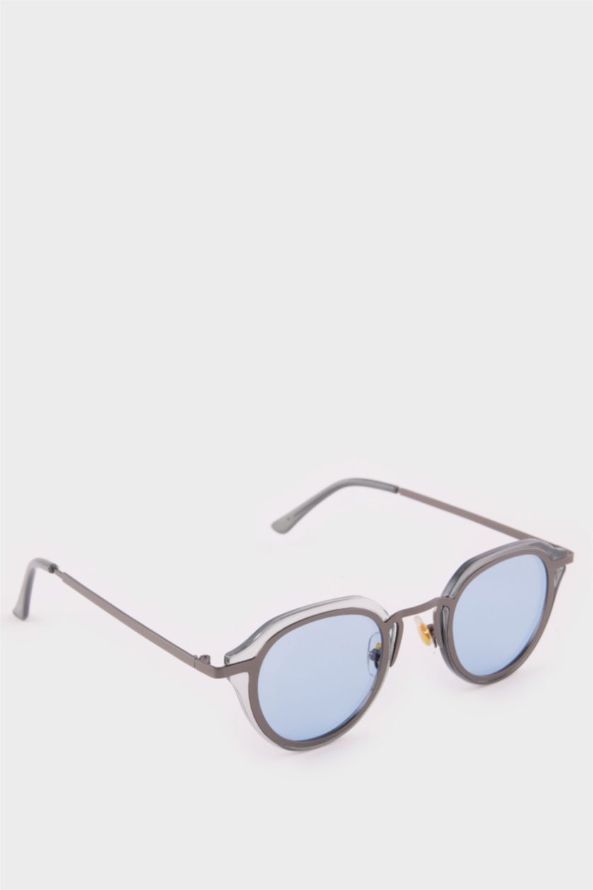 Erkek Mavi Erkek Oval Metal Güneş Gözlüğü