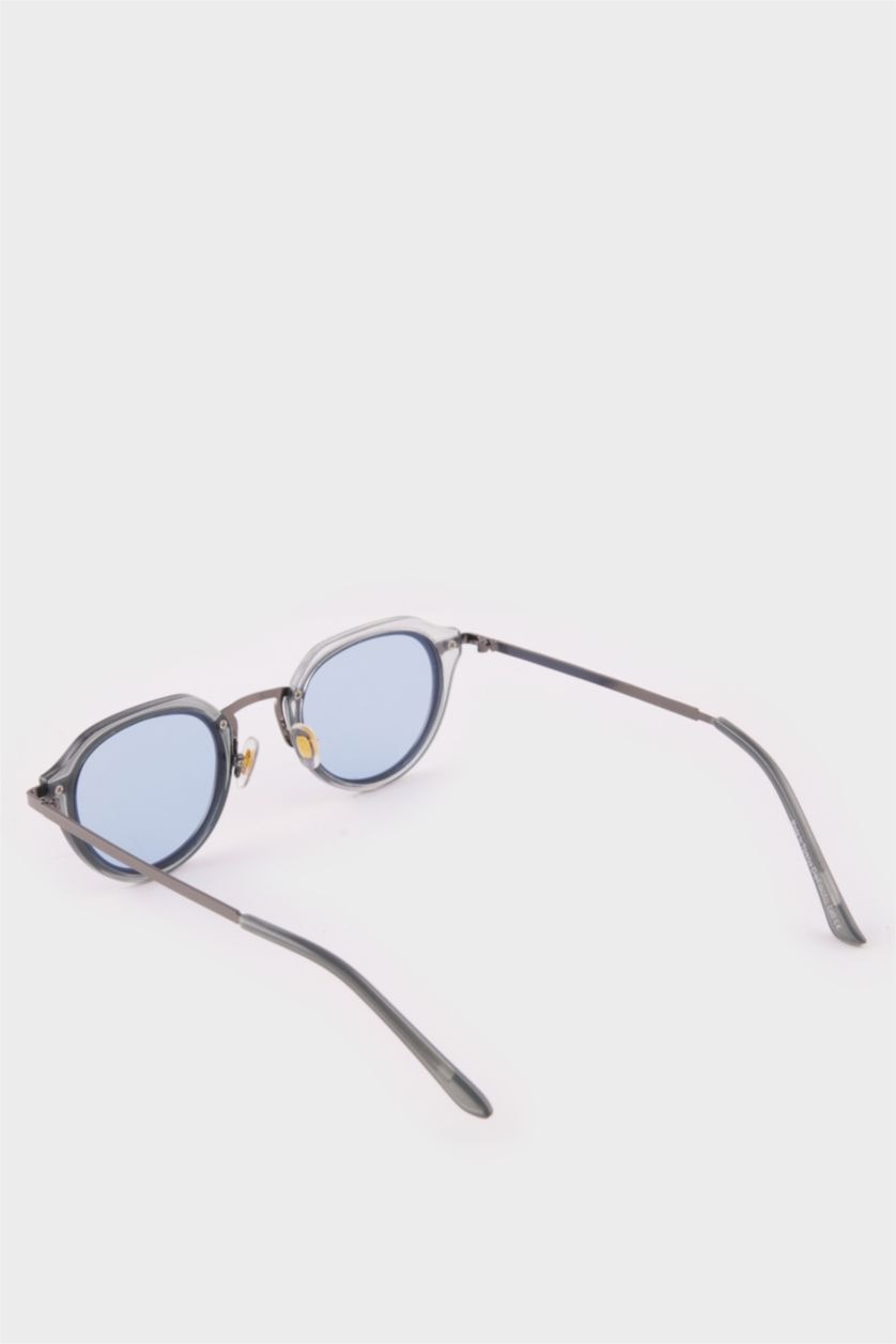 Erkek Mavi Erkek Oval Metal Güneş Gözlüğü