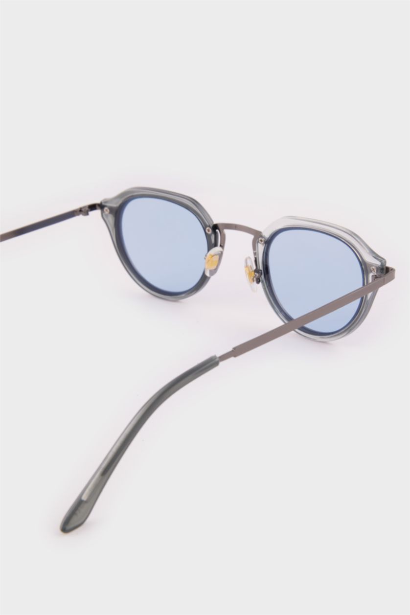 Erkek Mavi Erkek Oval Metal Güneş Gözlüğü